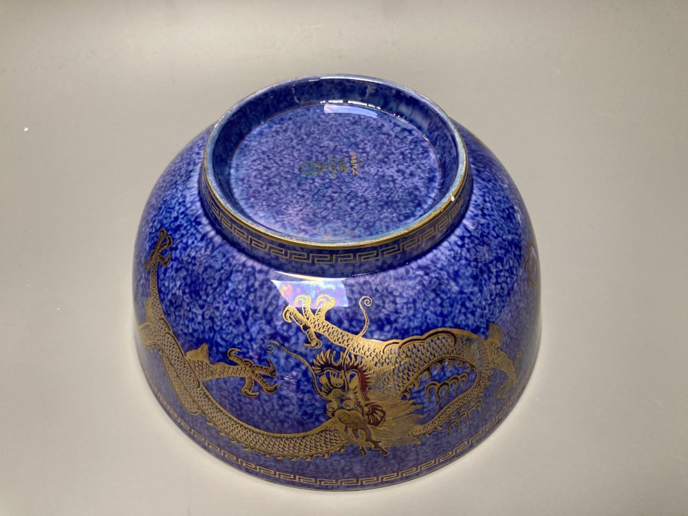 A Wedgwood lustre dragon decorated bowl, diameter 21cm